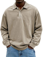 Polo manga longa casual homem corte regular disponível em várias cores