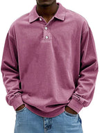 Polo manga longa casual homem corte regular disponível em várias cores