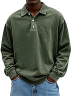 Polo manga longa casual homem corte regular disponível em várias cores