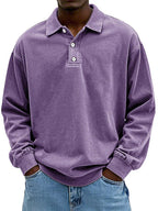 Polo manga longa casual homem corte regular disponível em várias cores
