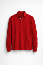 Polo homem manga longa gola clássica slim fit