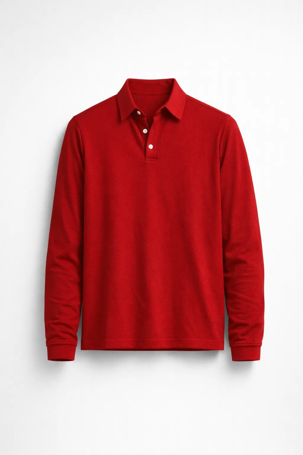 Polo homem manga longa gola clássica slim fit