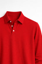 Polo homem manga longa gola clássica slim fit
