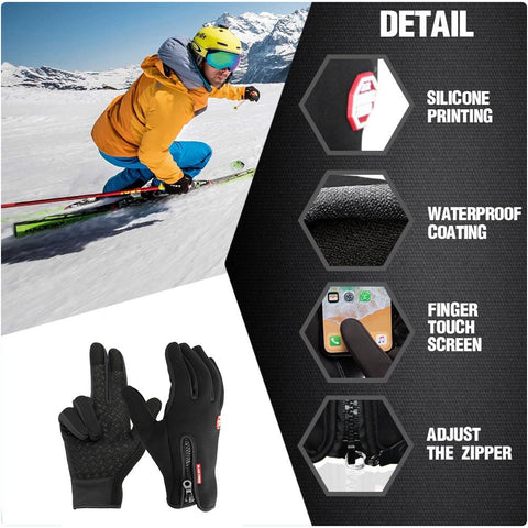Luvas térmicas ciclismo ski unissex com forro polar e palma antiderrapante