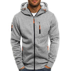 Sweater masculino com capuz em algodão e poliéster com dois bolsos frontais