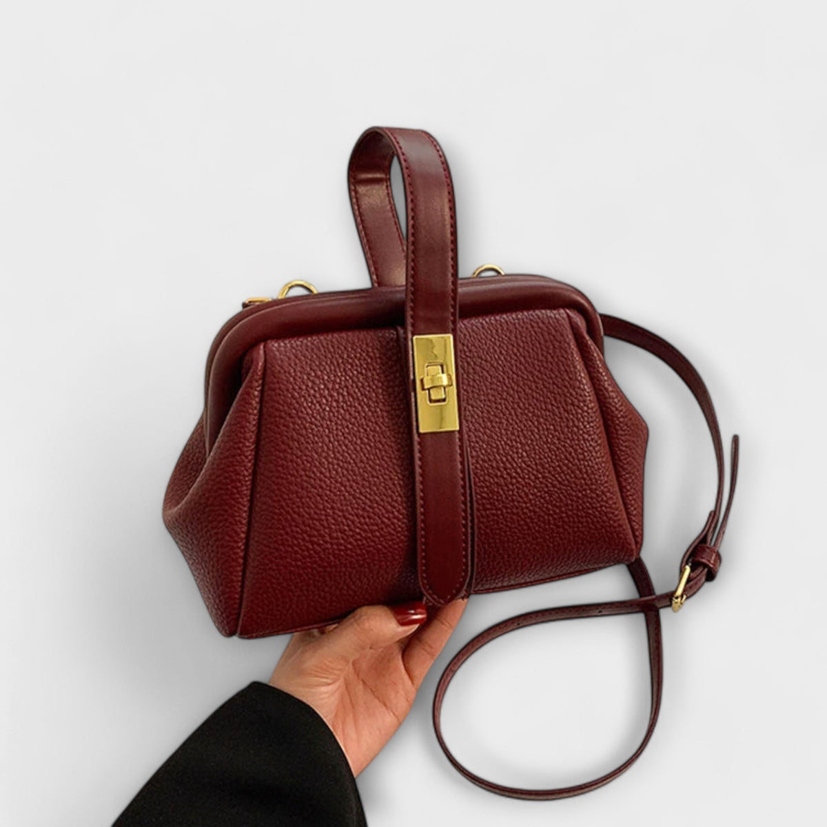 Mala retro feminina espaçosa com alças resistentes em estilo vintage