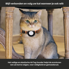 Coleira GPS para Gatos refletiva com fecho de libertação rápida e suporte para rastreador