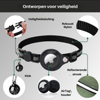 Coleira GPS para Gatos refletiva com fecho de libertação rápida e suporte para rastreador