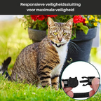 Coleira GPS para Gatos refletiva com fecho de libertação rápida e suporte para rastreador