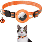 Coleira GPS para Gatos refletiva com fecho de libertação rápida e suporte para rastreador