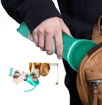 Garrafa de água portátil 3 em 1 para animais com dispensador e tigela integrada, sem BPA