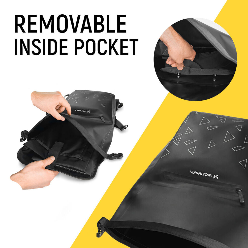 Mala de bicicleta 3 em 1 para bagageira, mochila e mão, 23L impermeável TPU