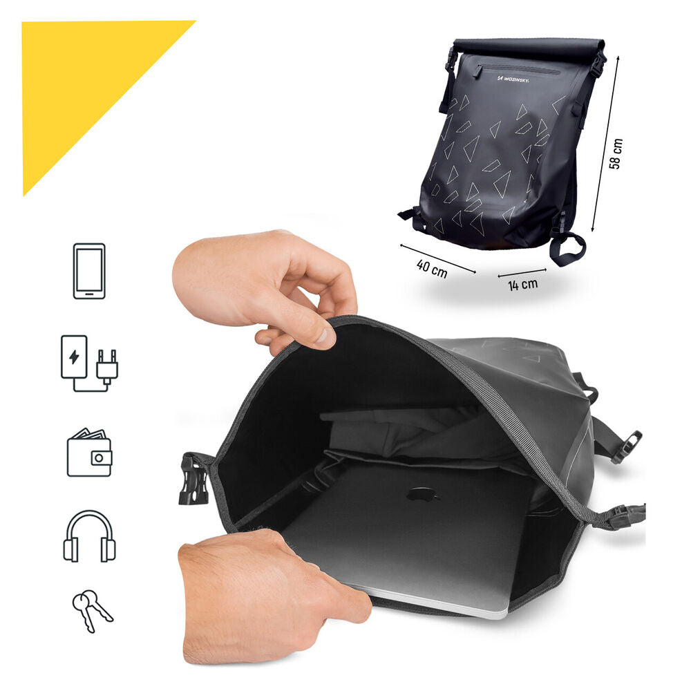 Mala de bicicleta 3 em 1 para bagageira, mochila e mão, 23L impermeável TPU