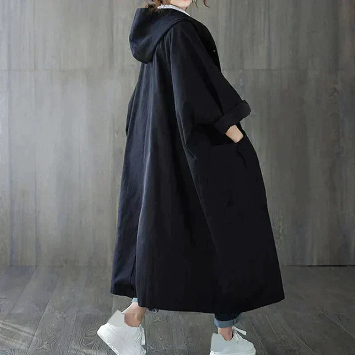 Trench coat oversized mulher com cinto ajustável em khaki