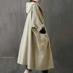 Trench coat oversized mulher com cinto ajustável em khaki