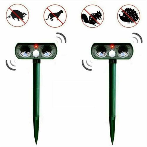 Repelente solar de animais ultrassônico com sensor PIR infravermelho 110° para jardim