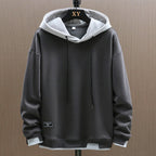 Hoodie urbano clássico bicolor com bolso canguru e capuz ajustável