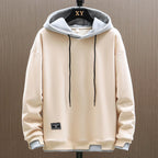 Hoodie urbano clássico bicolor com bolso canguru e capuz ajustável