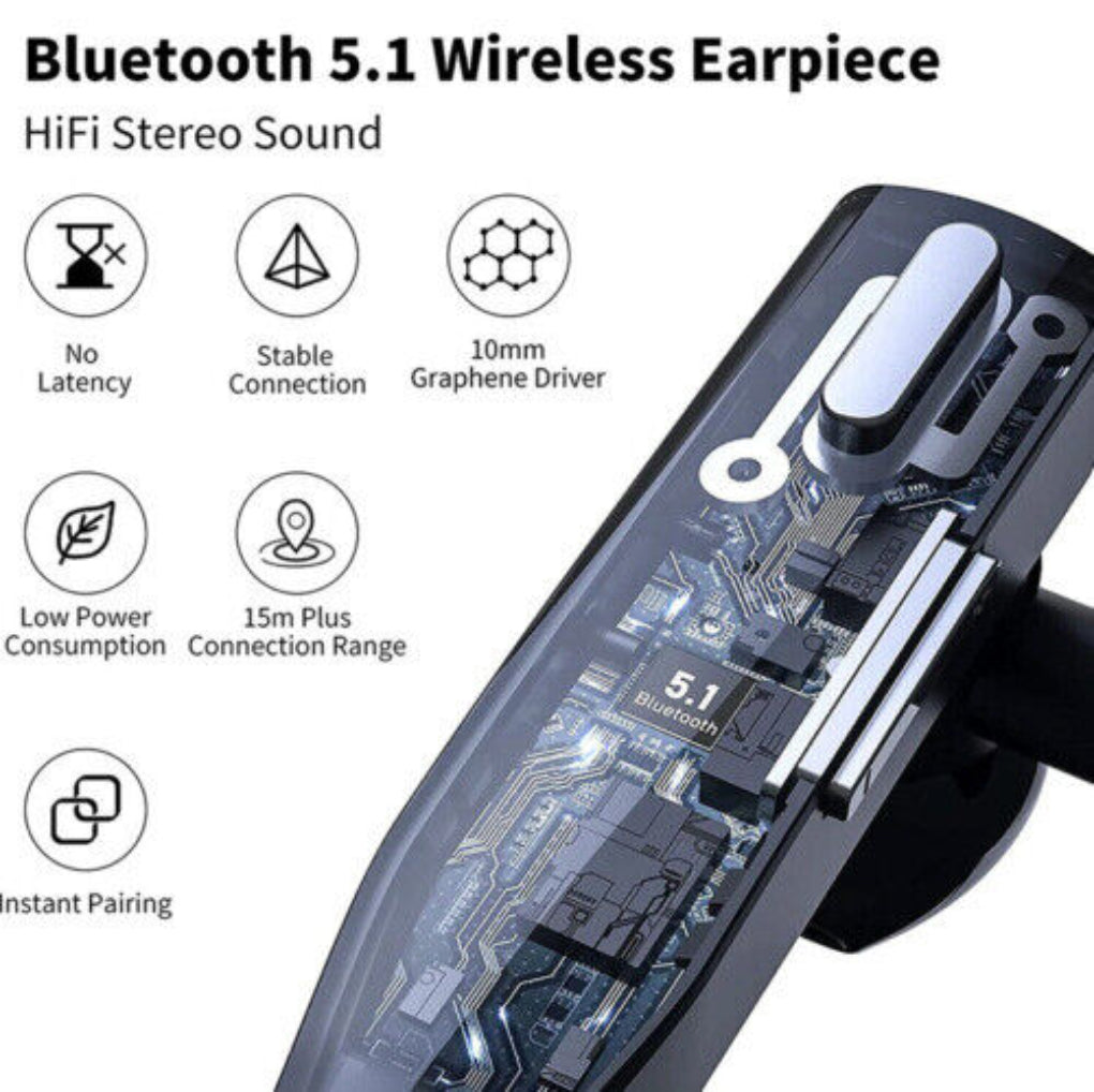 Headset Bluetooth 5.1 com cancelamento de ruído e microfones duplos