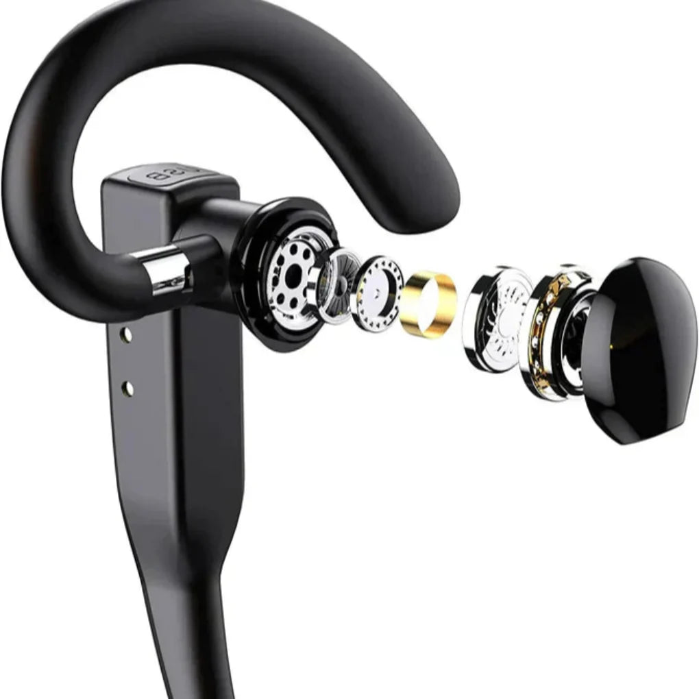 Headset Bluetooth 5.1 com cancelamento de ruído e microfones duplos