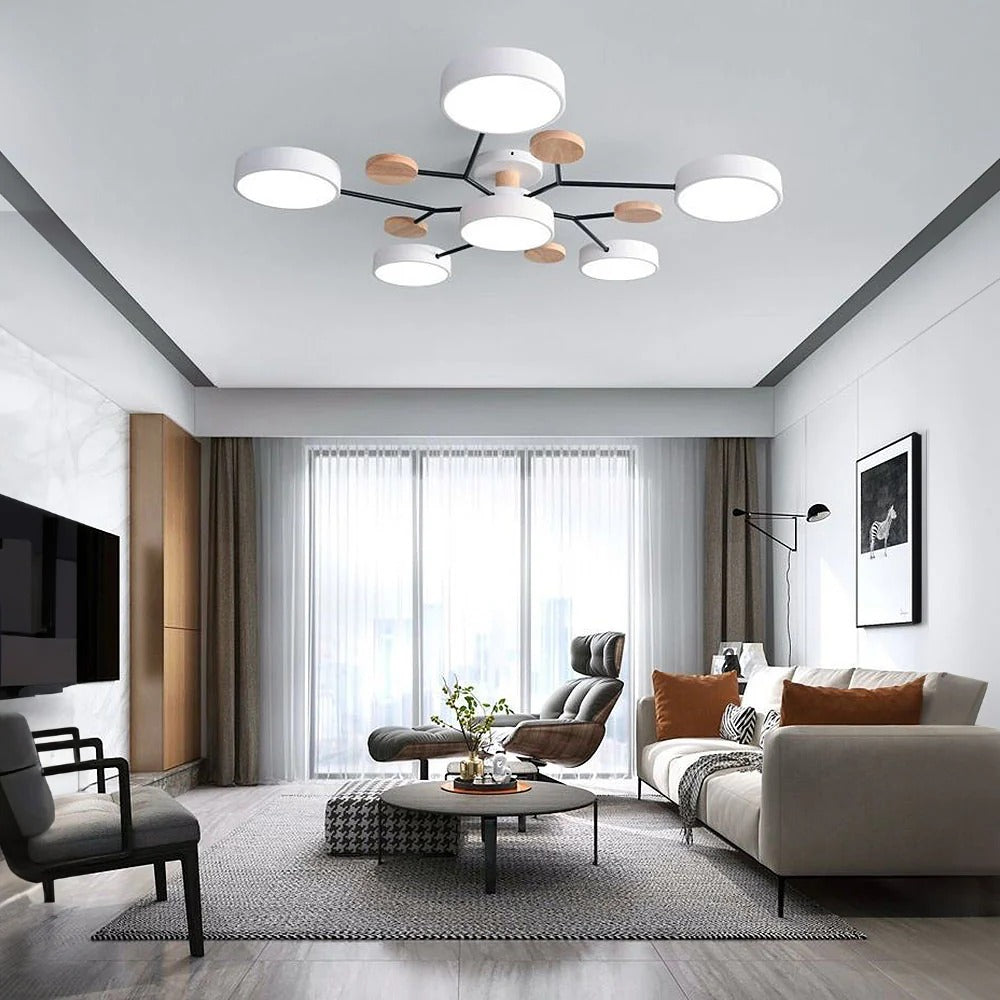 Luminária LED semi-embutida halo design moderno ferro e acrílico