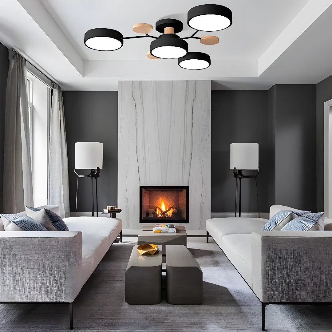 Luminária LED semi-embutida halo design moderno ferro e acrílico