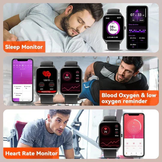 Smartwatch monitorização glicose não invasiva com GPS e fitness tracking