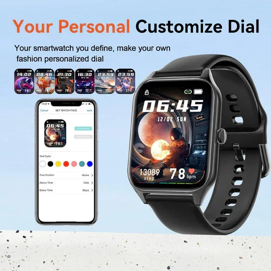 Smartwatch monitorização glicose não invasiva com GPS e fitness tracking