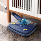 Mop giratório 360° cabeça triangular microfibra absorvente para chão e janelas