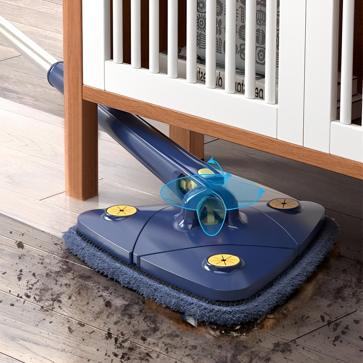 Mop giratório 360° cabeça triangular microfibra absorvente para chão e janelas
