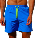 Calção de banho masculino secagem rápida regular fit com cós elástico