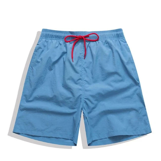 Calção de banho masculino secagem rápida regular fit com cós elástico