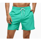 Calção de banho masculino secagem rápida regular fit com cós elástico