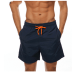 Calção de banho masculino secagem rápida regular fit com cós elástico