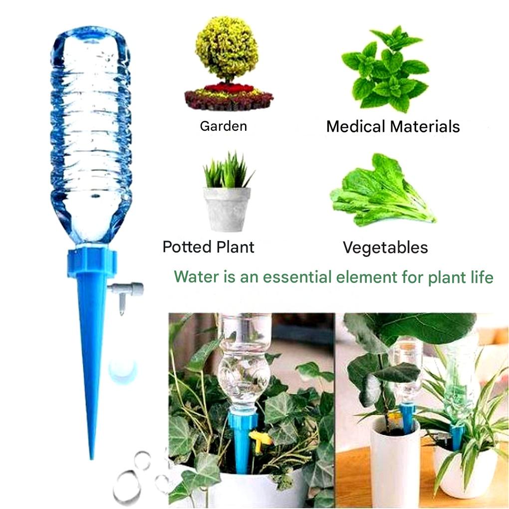 Picos de rega automática pack 12 unidades com fluxo ajustável para plantas em vaso