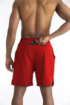 Calções de corrida masculinos com liner integrado e bolso para telemóvel