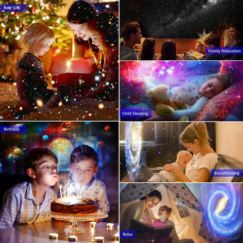 Projetor Galáxia LED 13 modos luz noturna estrelas planetas quarto