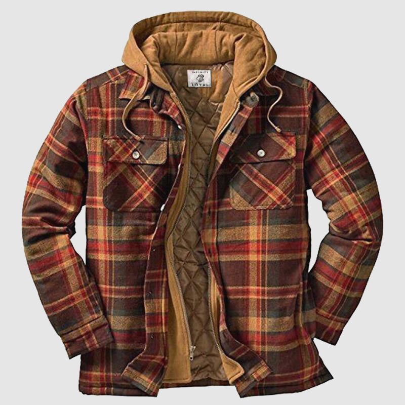 Jaqueta masculina flanela estilo lenhador clássico quente