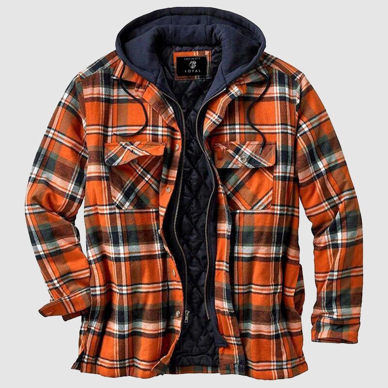 Jaqueta masculina flanela estilo lenhador clássico quente