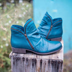 Botins femininos com fecho de correr e bico redondo salto baixo