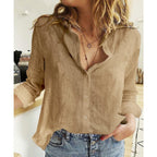 Blusa de linho feminina relaxed fit em várias cores e estampas com pássaros