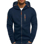 Sweater masculino com capuz em algodão e poliéster com dois bolsos frontais