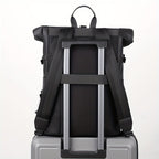 Mochila masculina roll-top impermeável com compartimento para laptop