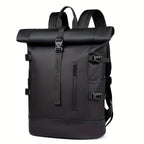 Mochila masculina roll-top impermeável com compartimento para laptop