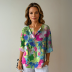 Blusa feminina casual versátil tecido suave fluído