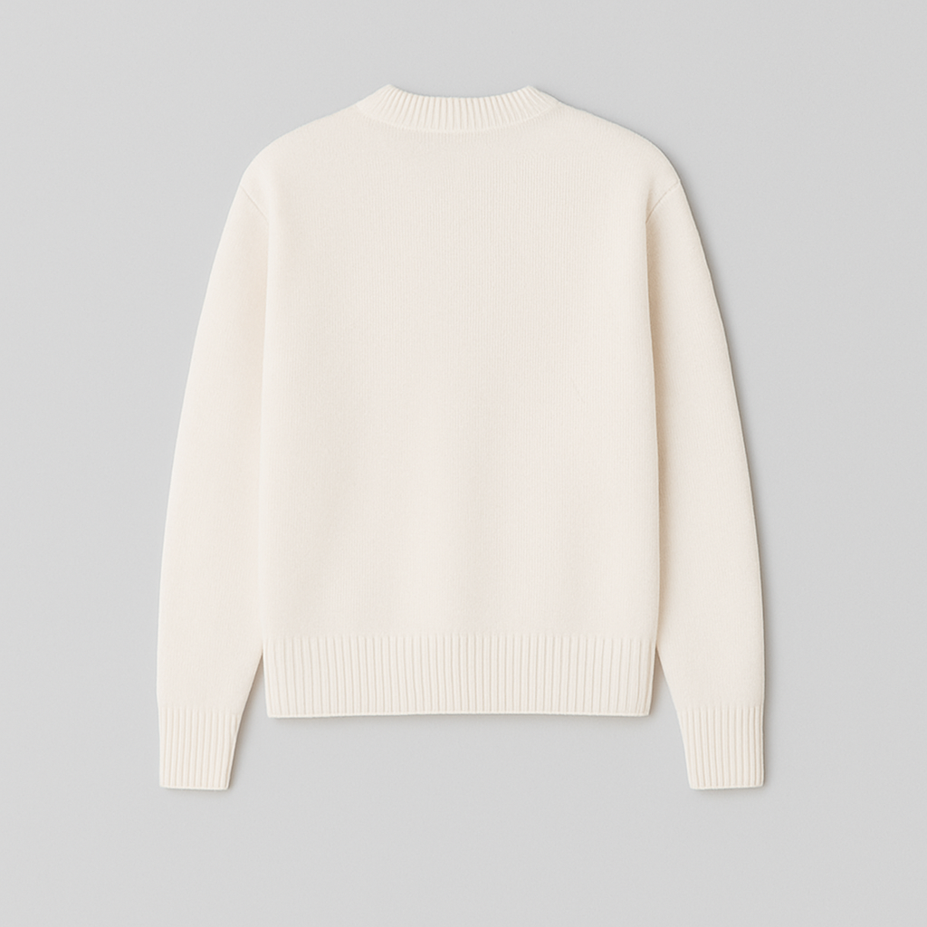 Camisola feminina oversized gola redonda com motivo coração
