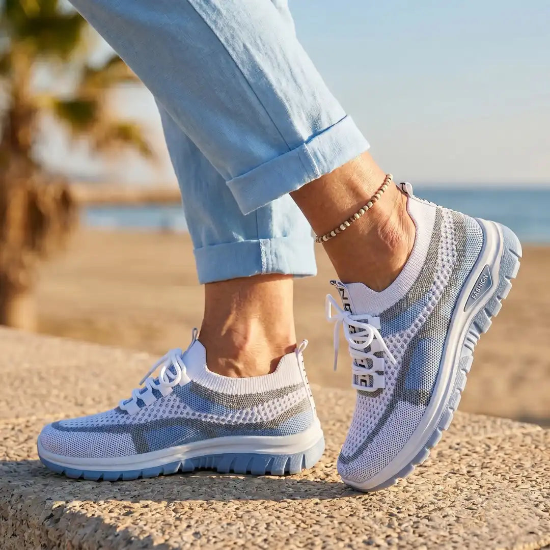 Sapatilhas slip on elásticas respiráveis para uso diário casual
