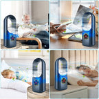 Ar condicionado portátil sem pás silencioso USB branco e azul