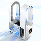Ar condicionado portátil sem pás silencioso USB branco e azul