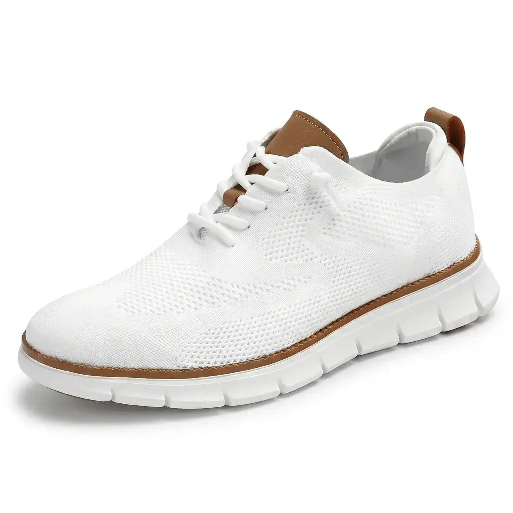 Sapato ortopédico masculino knit derby antiderrapante com suporte de arco